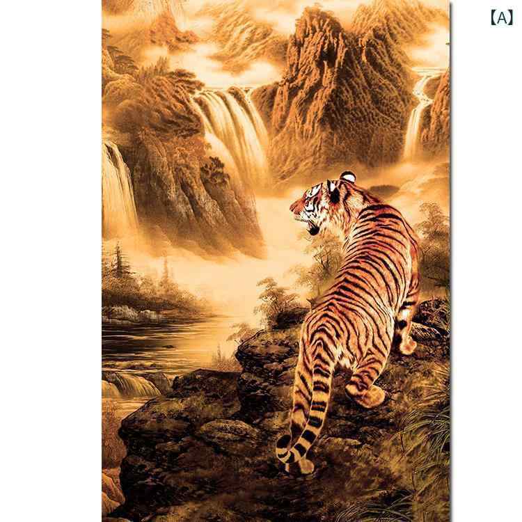 乐天商城 - 猛虎が 下山 して 山 虎双 虎が 風水 画を 描いて います。