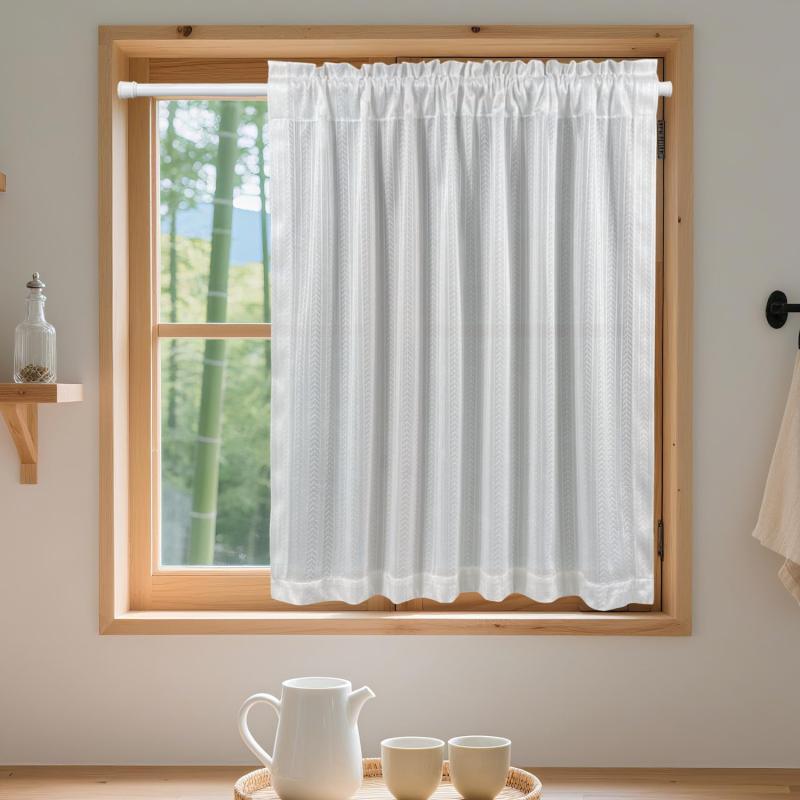 和み空間 カフェカーテン 小窓 ミラーレース UVカット ミニカーテン 断熱 外から見えにくい 出窓 リビ..