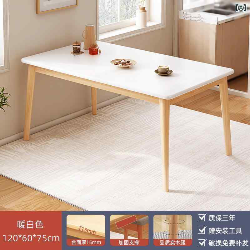 樂天商城 - クリーム スタイルの ダイニング テーブル、 家庭 用、小さな アパート、 シンプルな クリーム スタイルの 長方形の リビング ルームの ダイニング テーブルと 椅子の 組み合わせ、 白い ダイニング テーブル