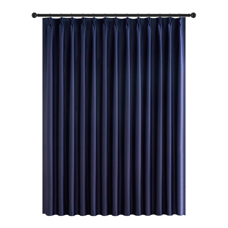 Topfinel カーテン 遮光 断熱 遮光カーテン 1枚 幅200 230cm丈 ネイビー フック付き 寝室用 リビング 間仕切り 目隠し 防音