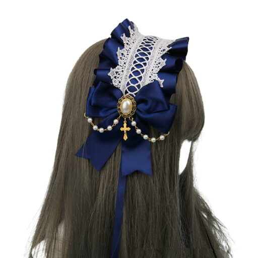 ヘッドドレス ロリータ ゴスロリ カチューシャ かわいい レース リボン チャーム付き ヘアバンド 髪飾り ヘアアクセサリー メイド風 コスプレ パーティー ヘッドドレス ロリータ ゴスロリ カチューシャ かわいい レース リボン チャーム付き ヘアバンド 髪飾り ヘアアクセサリー メイド風 コスプレ パーティー