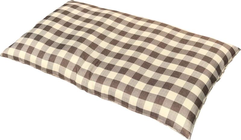 長座布団カバー 68 120 厚地CチェックF ブラウン 68x120