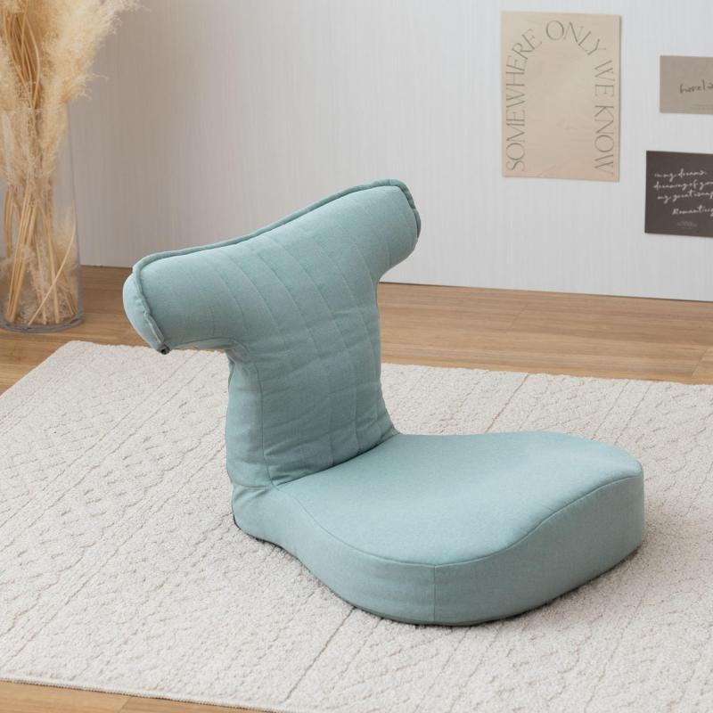 ドウシシャ 肘のせ 座椅子 コンパクト 姿勢 抱っこ リラックス 肘掛け 肘付き 折りたたみ 2WAY リクライニング 腰痛 ゲーミング 背もたれ 腰 クッション ミントブルー HNZ-BL