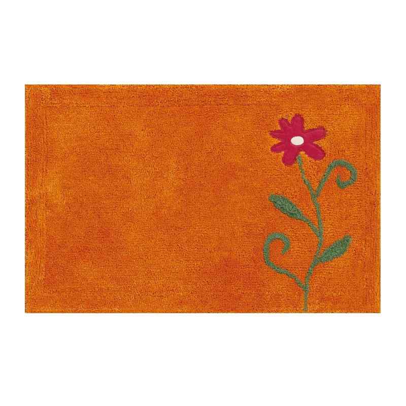 sybilla フラワーガーデン バスマット 約45×70cm オレンジ 36310