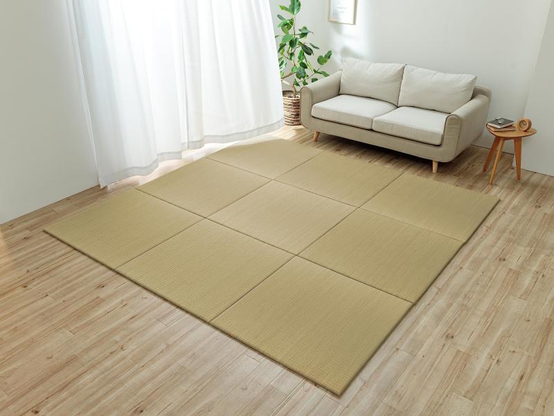 イケヒコ い草 ラグ 畳 帖 システム ユニット 置き畳 マット ハイハイ畳 半畳 約82×82cm 日本製 国産 ..