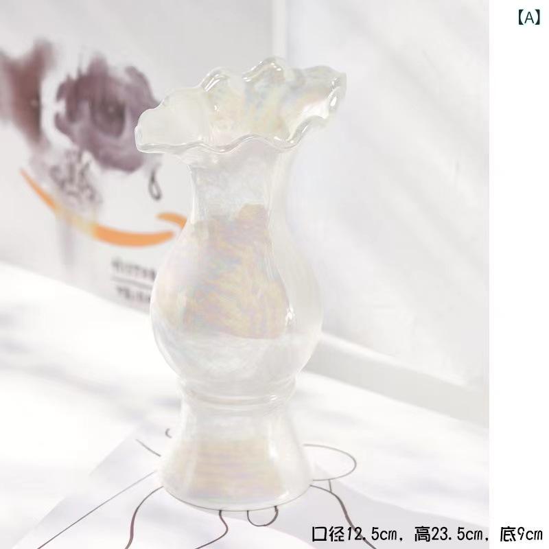 樂天商城 - クリーム 風軽 豪華 ins デスク トップ 創意 家庭 装飾 芸術 生け花 置物 プレゼント 幻 彩 真珠 陶磁器 花瓶