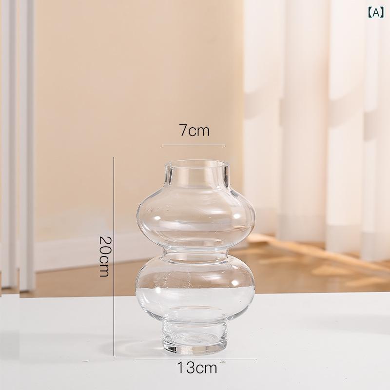 Rakuten - 北欧 ins 風 クリーム 中古 花瓶 ガラス 客間 家庭 装飾 デスク トップ 水 培 生け花 高 颜値 置物