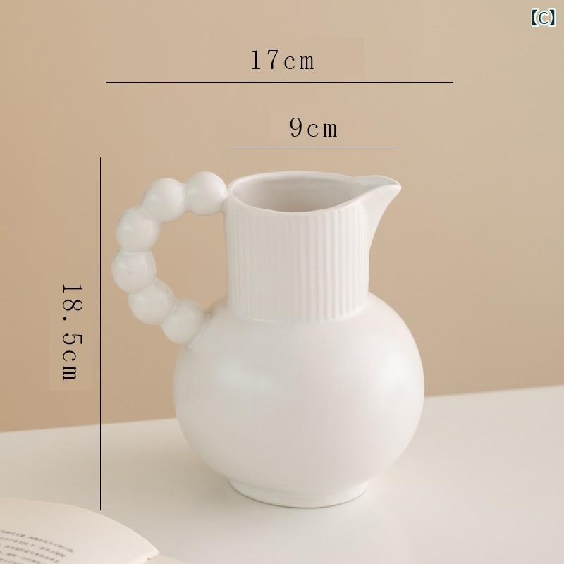 道を 読む フランスの アイデア クリーム 風 ミルク ポット 陶磁器 花瓶 リビング テーブル 花 飾り 高級 感 生け花 置物 3
