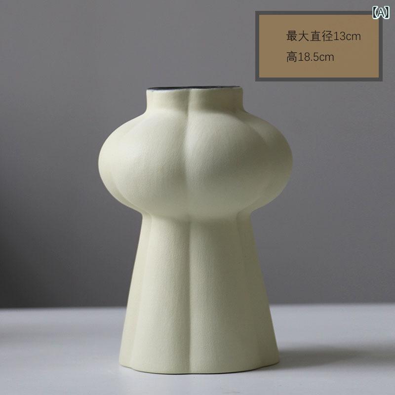 乐天商城 - 北欧 陶磁器 花瓶 家庭 装飾 品 現代 クリーム 風 客間 食卓 創意 生け花 装飾 品 クロス ボーダー 卸売り