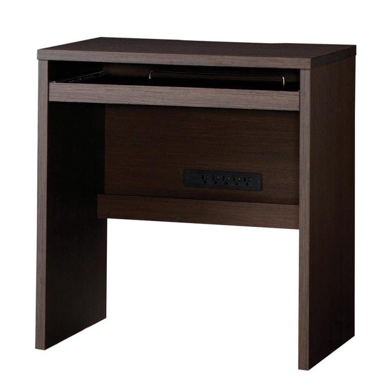 小島工芸 日本製 組立不要 健康仕様のFフォースター キーボードトレー コンセント付きPCデスク 幅70cm ..