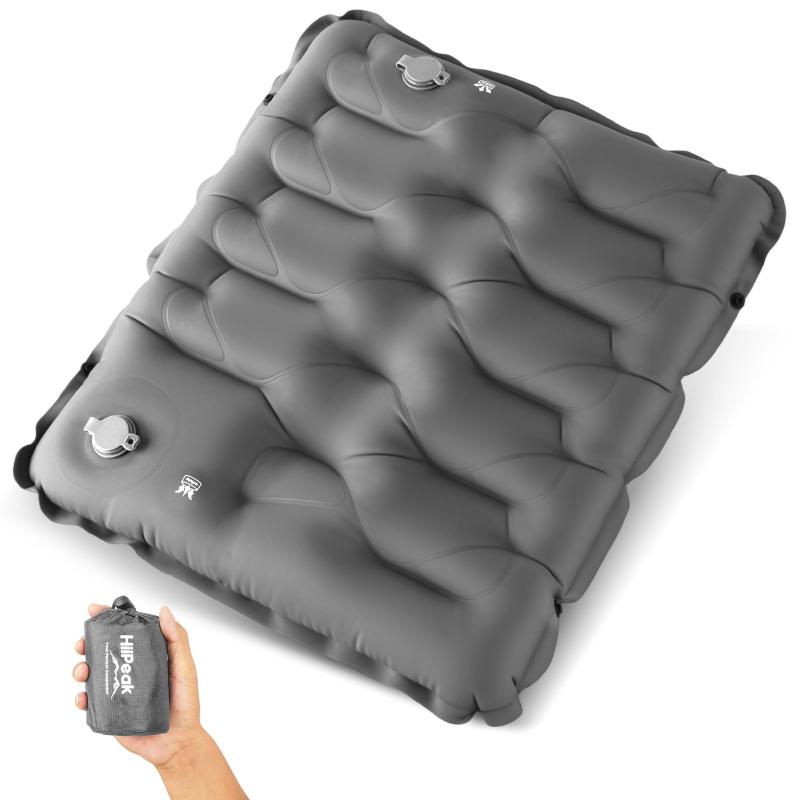 HiiPeak エアー 座布団 エアクッション 折りたたみ座布団 レジャーシート 厚手 1人用 お尻クッション シート 【ポンプで膨らむ】 35cm×40cm 厚さ5cm 耐荷重200kg 軽量 コンパクト 旅行便利グッズ