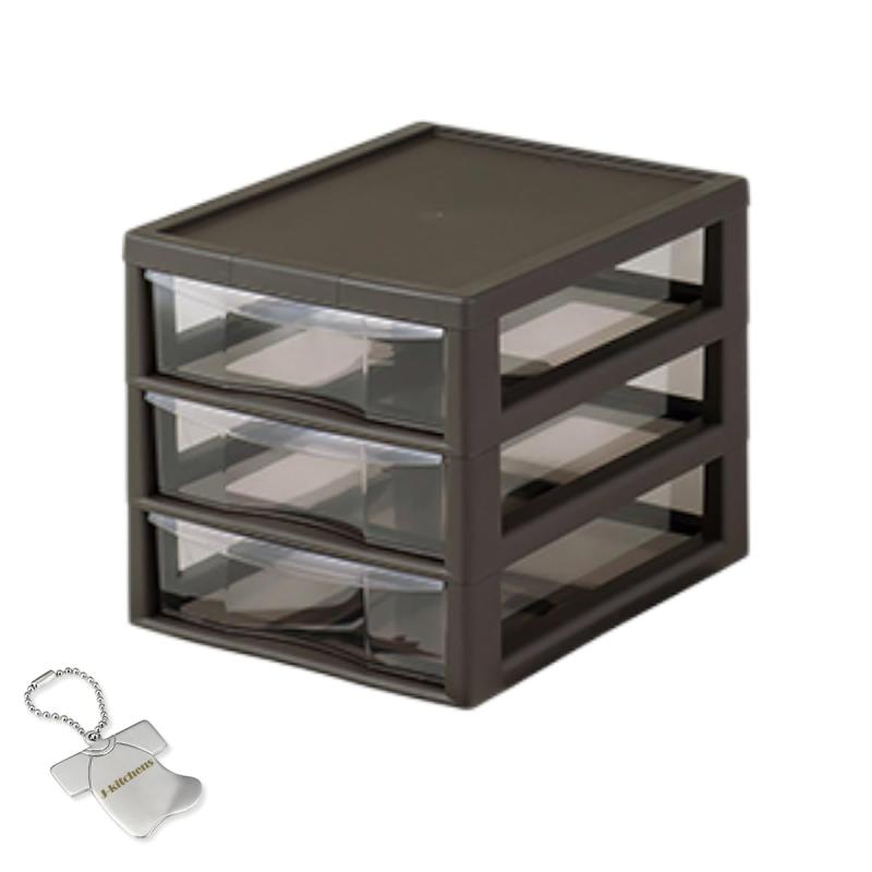 J－kitchens チェスト B4 3段 深型 書類入れ ダークブラウン 約323×406×311mm 日本製 オリジナルタグ付き