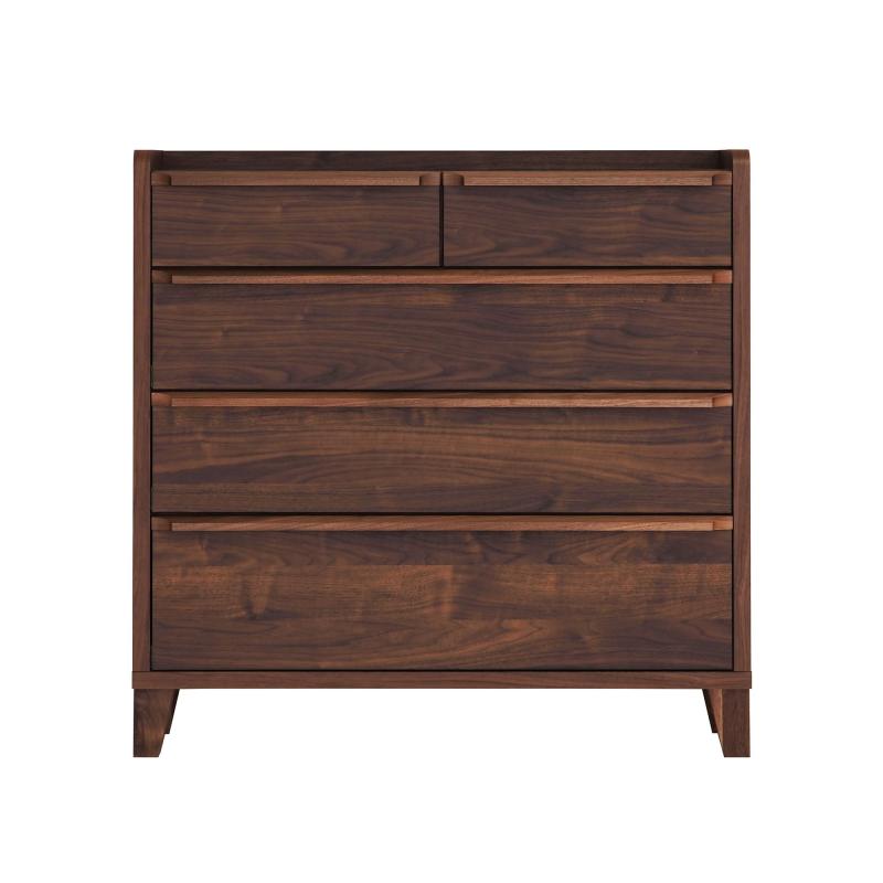 スリムチェスト 収納棚 90cm幅4段 ウォールナット446444