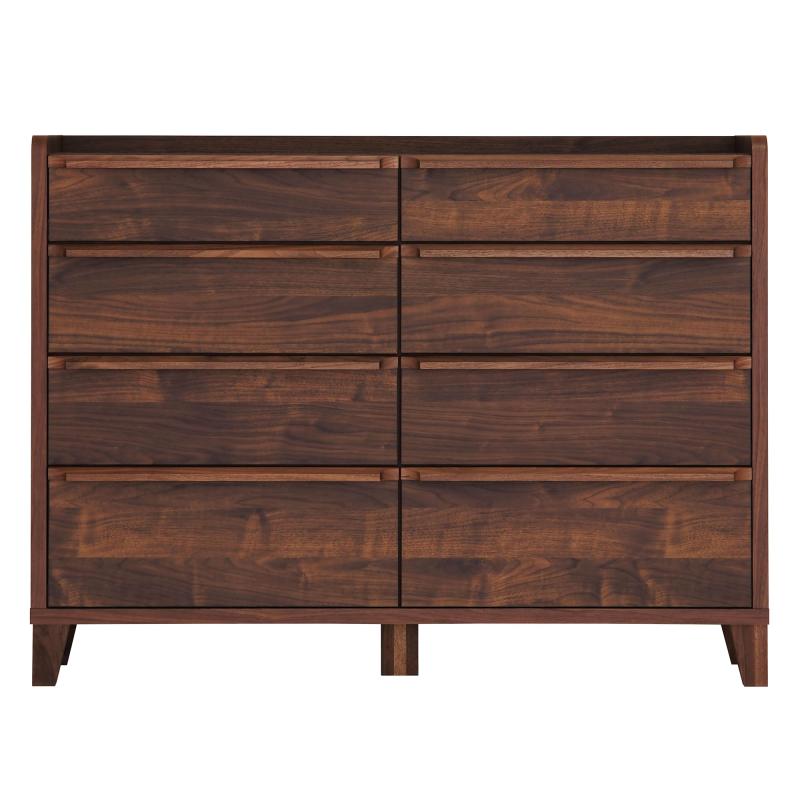 ローチェスト 収納棚 120cm幅4段 ウォールナット446450