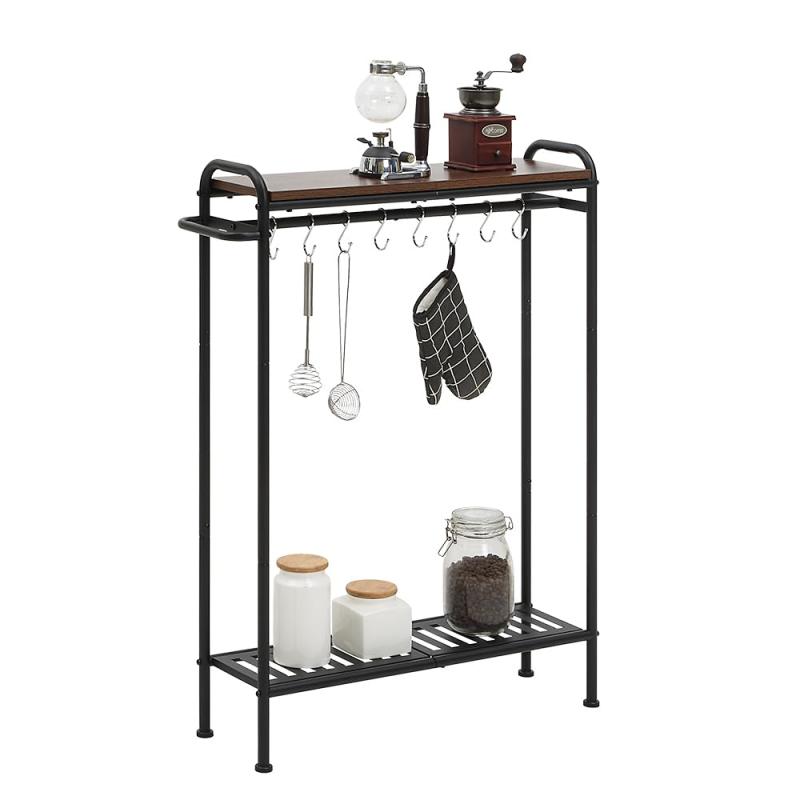 サニーポイント コンソールテーブル 玄関 スリム 飾り棚 フック付き サイドテーブル 収納ラック 省スペース おしゃれ