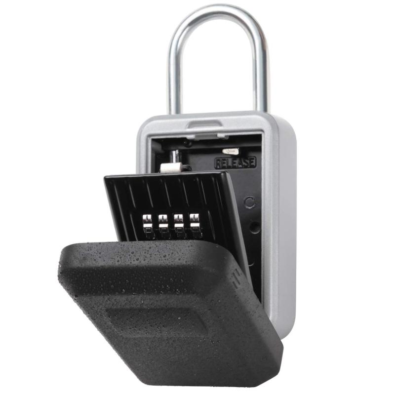 キーボックス 屋外 防水 鍵 収納ボックス ダイヤル式 壁掛け 南京錠 暗証番号 4桁 大容量 ロックポケッ..