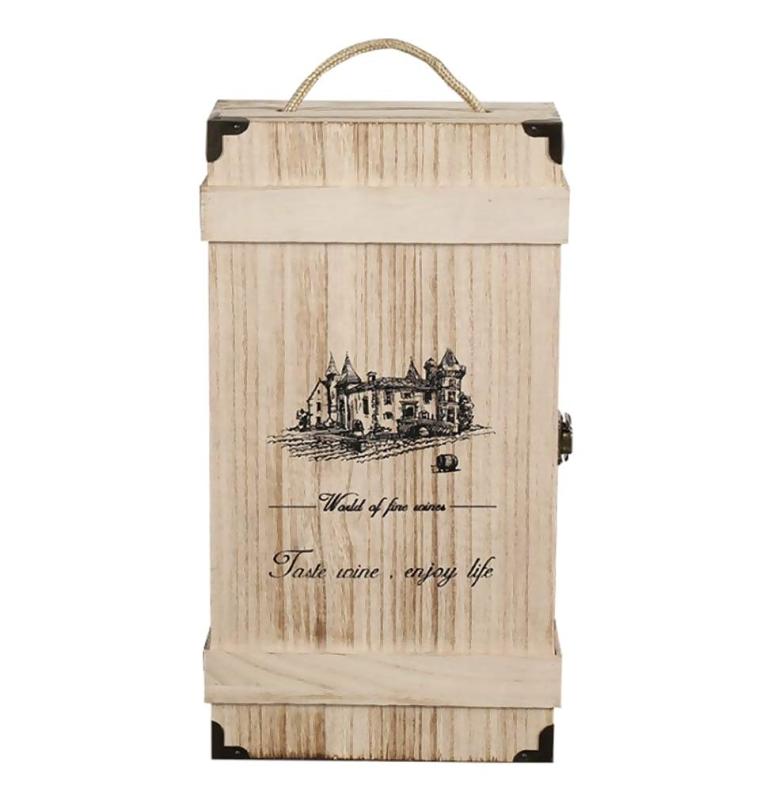 r_planning アンティーク調 木箱 ワイン ケース ギフト ボックス 焦がし加工 小物入れとしても(3.0)