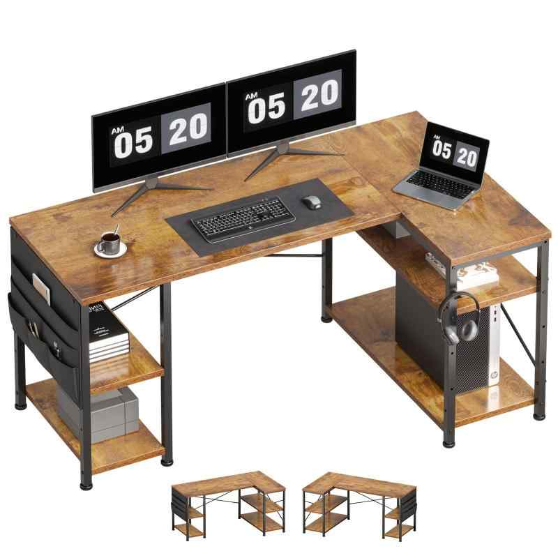 YeTom l字デスク LEDライト付き ゲーミ