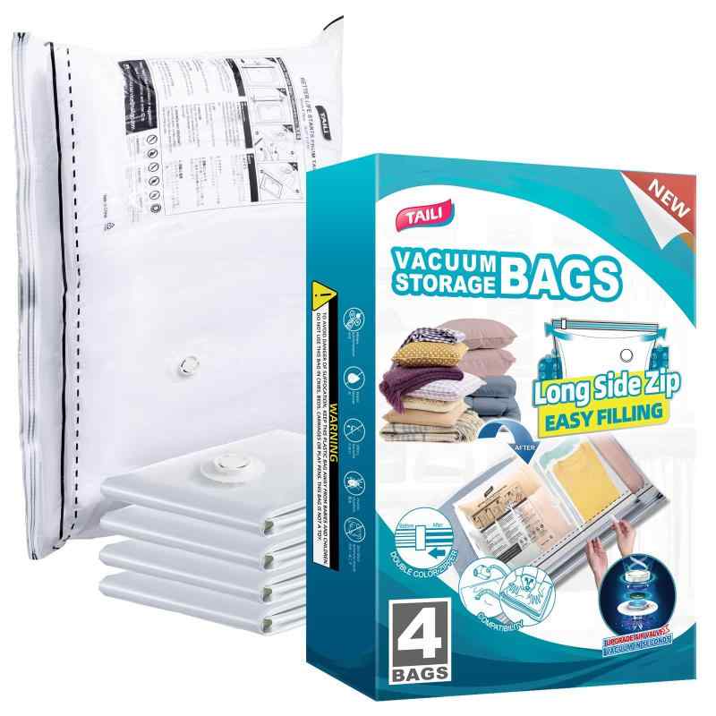 TAILI 真空圧縮袋 布団圧縮袋 横型 衣類 あっしゅく袋 チャック付き整理パックふとん 掃除機対応 防塵防湿 カビ ダニ対策 羽毛布団 毛布 ぬいぐるみ収納 家庭用