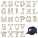 PH PandaHall 26個 アルファベット ワッペン 英字 A~Z ワッペン アイロン 自己粘着パッチ 可愛い装飾 DIY服補修 洋服 帽子 タオル ジーンズ 乳牛柄