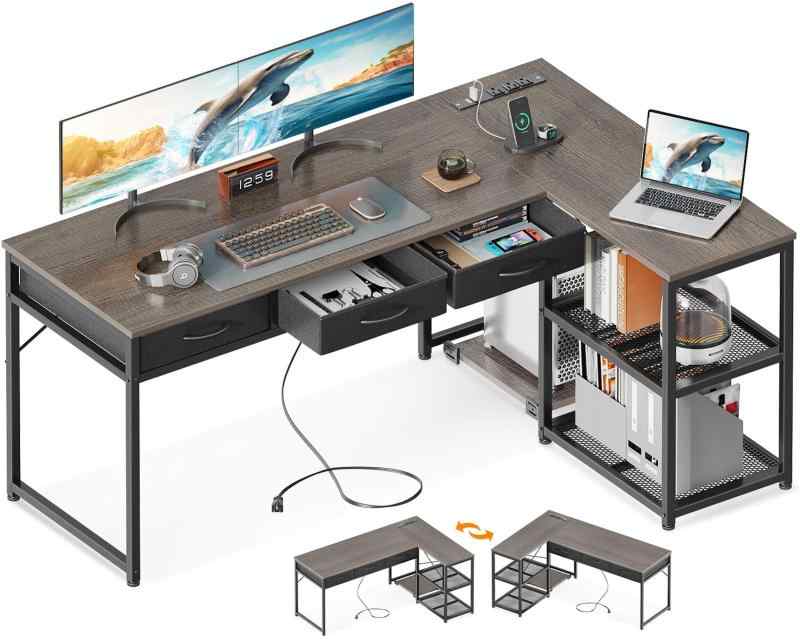 ODK ゲーミングデスク 引き出し3杯付