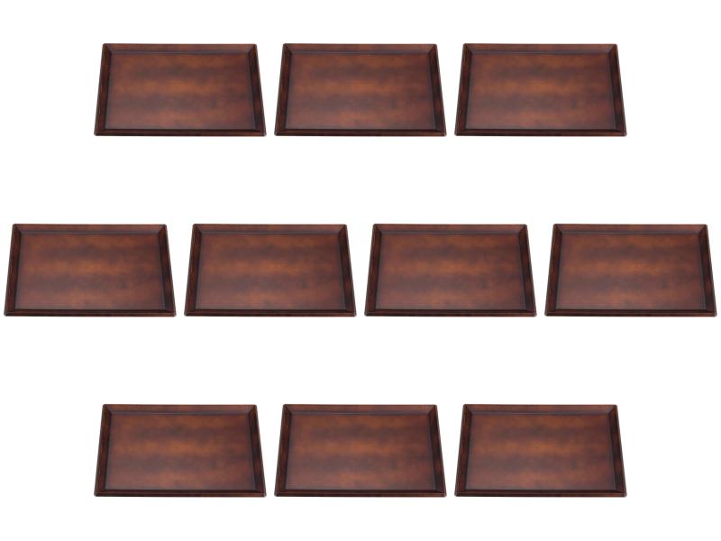 10個セット [A]富士長手木目盆 艶消ダークブラウンNS尺1寸 [ 33×24.2×2cm ] | お盆 ABS樹脂 弱ノンスリップ セトモノホンポ(Seto...