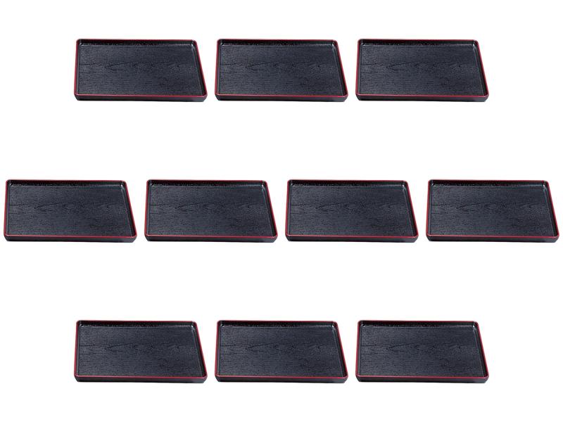 10個セット [A]大寿木目盆 黒天朱尺3 [ 39.2×30.7×2.2cm ] | お盆 ABS樹脂 セトモノホンポ(Setomonohon..