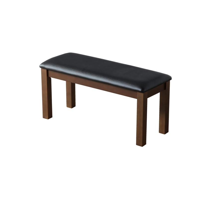 ダイニングベンチ 合成皮革(PVC) 幅90×奥行35×高さ43cm ブラウン 473995