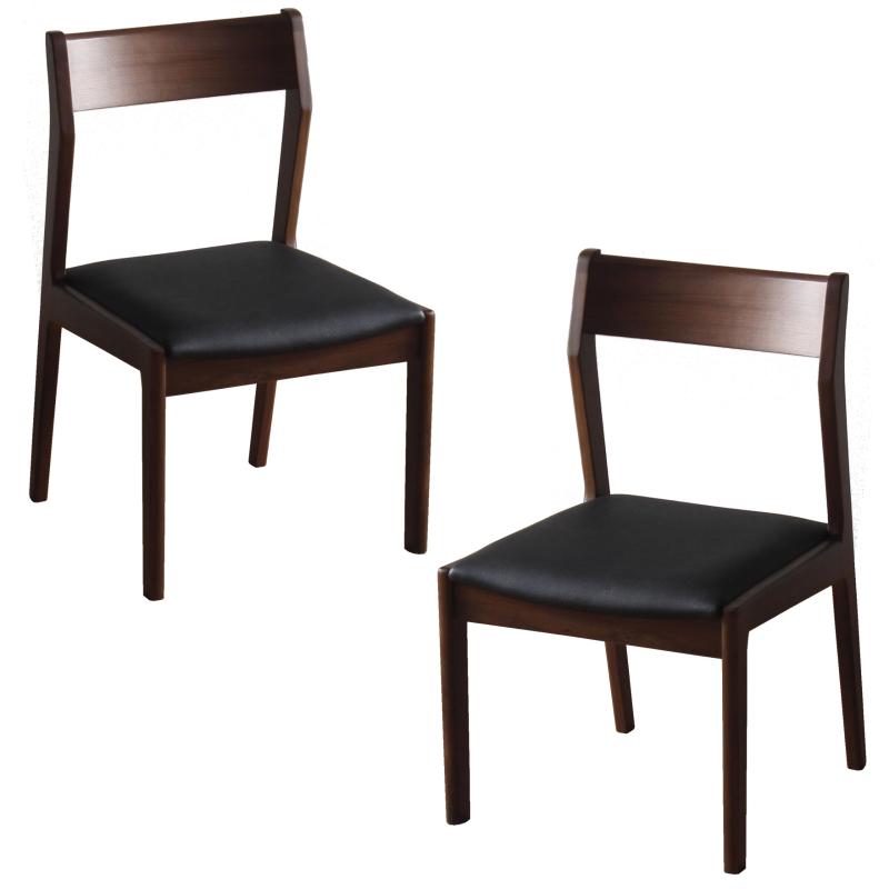 ダイニングチェア 2脚セット 合成皮革(PVC) 幅50×奥行52.5×高さ80×座面高44cm ウォールナット 473955