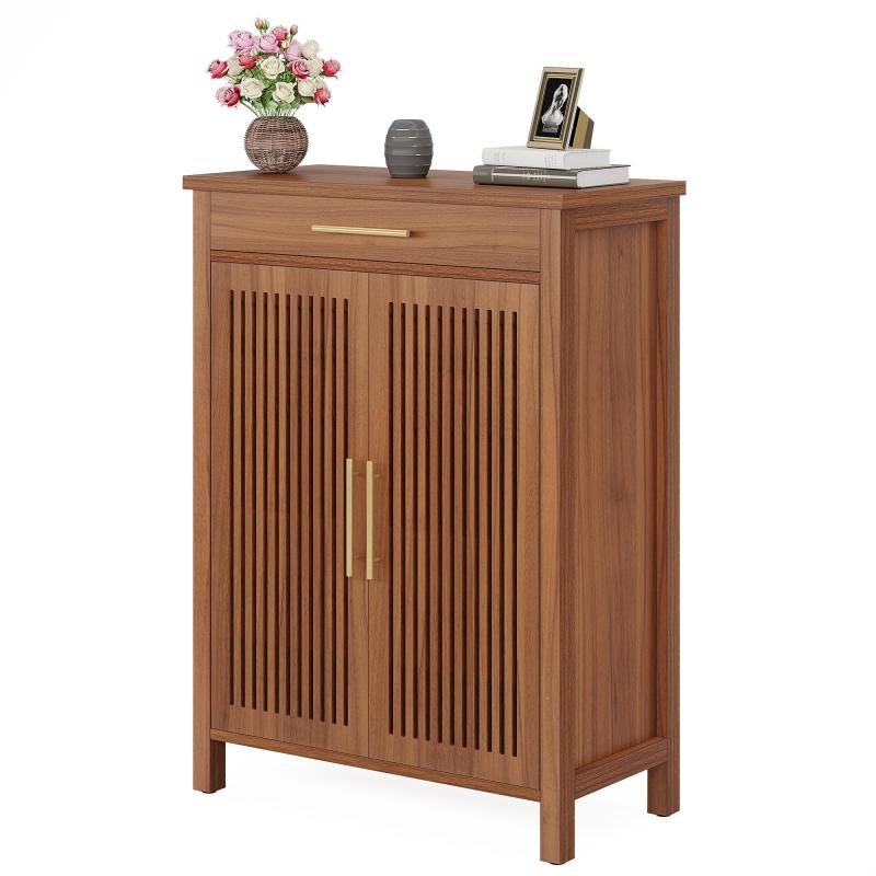 Tribesigns 下駄箱 シューズボックス 幅80cm 玄関収納 木製 引き出し付き 木製 6段 可動棚 通気性 約24足収納