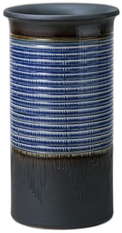 青格子目 傘立 [ 25 x 25 x 45cm ] | 傘立 陶器 セトモノホンポ(Setomonohonpo)