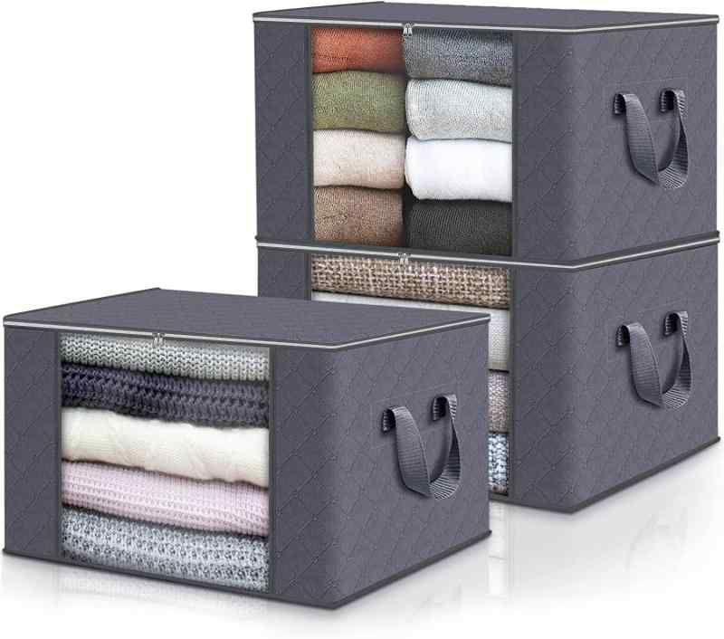 衣装ケース 衣類収納袋 収納ボックス 布団 異臭なし 通気性の良い 収納袋 押し入れ 折りたたみ 持ち手..