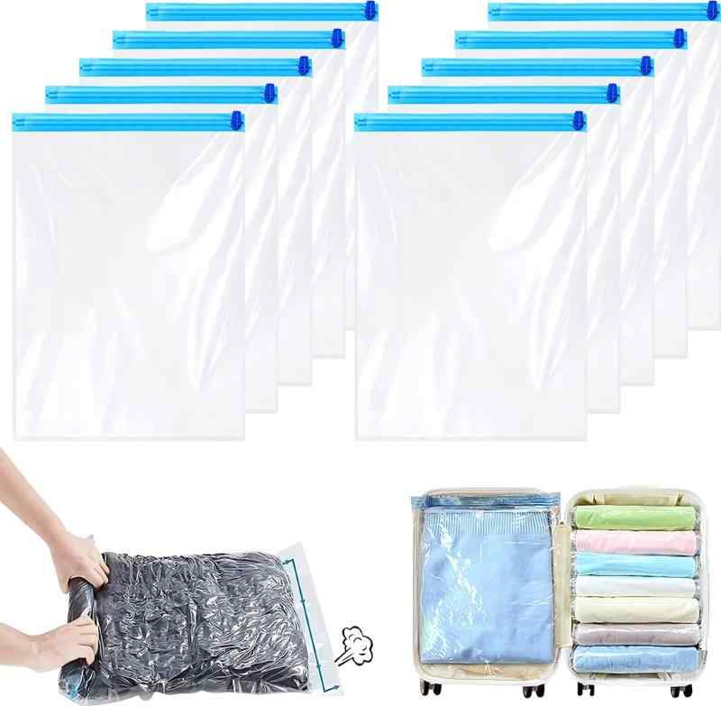 圧縮袋 旅行用｜ポンプ不要 手巻き式 衣類圧縮バッグ