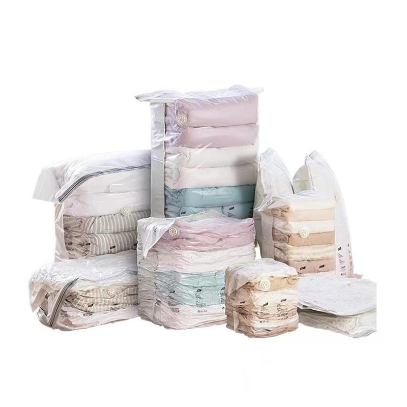 圧縮袋 5枚組 布団、衣類圧縮袋 敷布団収納 掃除機不要 押すだけ 防塵防湿 防虫防カビ クロゼット整理 ..