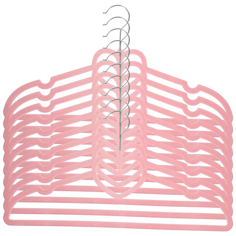 TOVINANNA ハンガー 滑らない 10 ハンガー ピンク ラック ベルベットハンガーキュート フェルト ジャケット ハン