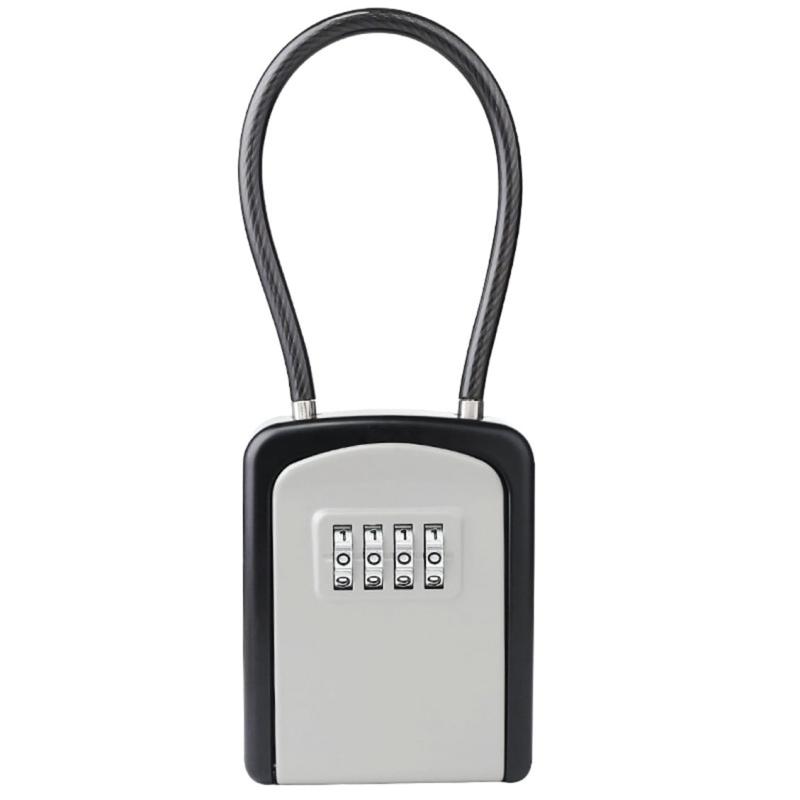 キーボックス 屋外 ダイヤル式 セキュリティボックス 大容量 鍵収納 ワイヤータイプ 4桁暗証番号 壁掛け 鍵ボックス キー収納 防犯 防水 盗難防止 玄関 車 工事現場 倉庫 会社 アウトドア 家