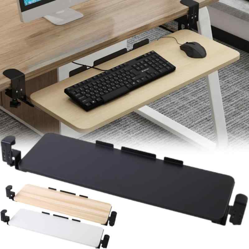 life_mart キーボードスライダー 後付け 幅75cm 【 高さ調整可能 穴あけ不要 】 キーボードトレイ クラ..