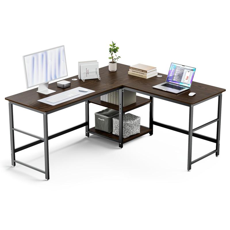 DEWEL l字デスク パソコンデスク ゲー