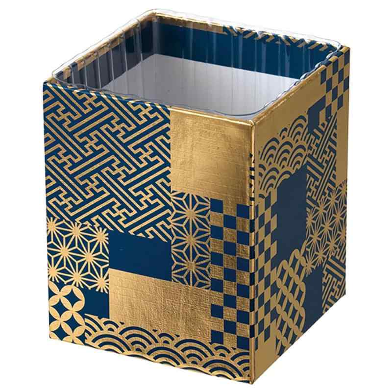 ヘッズ ギフトトレイ 紙 W80×D80×H100mm 紺 6個 和風クラシックトレイ HEADS WA-HGT7(3)