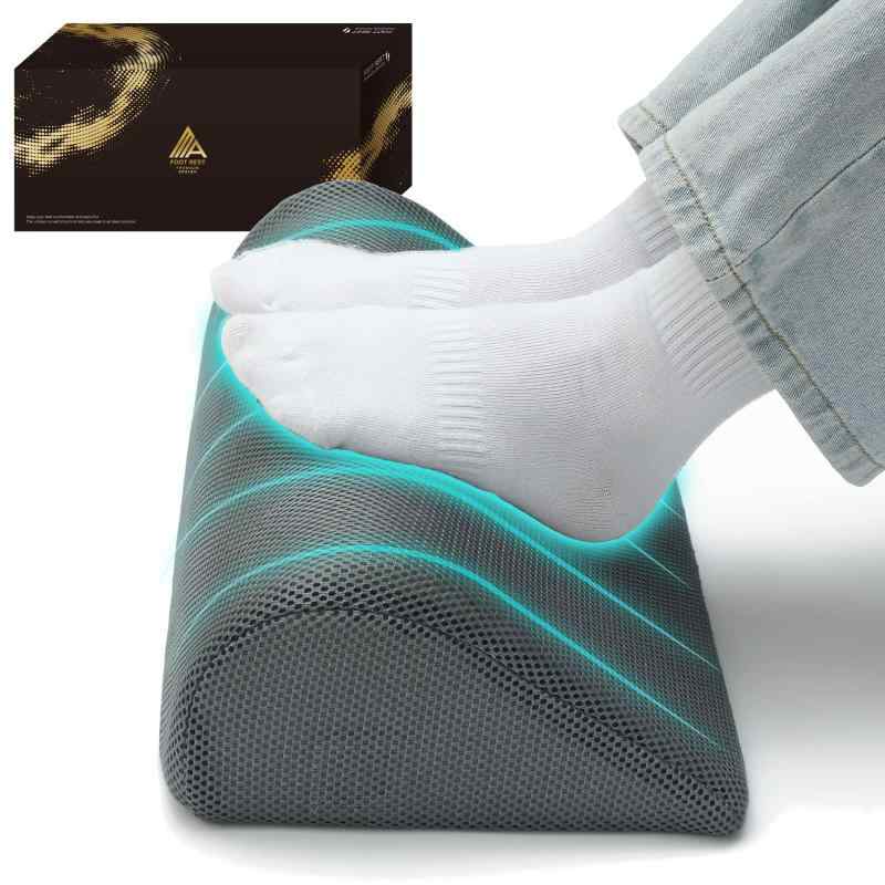 【足元から健康に】足枕 あしまくら フットレスト 硬め 高反発 通気性 メッシュ生地 4WAY 姿勢改善 体圧分散 足置き 足置き台 デスク下 デスクワーク 滑り止め 洗えるカバー付き ギフト プ