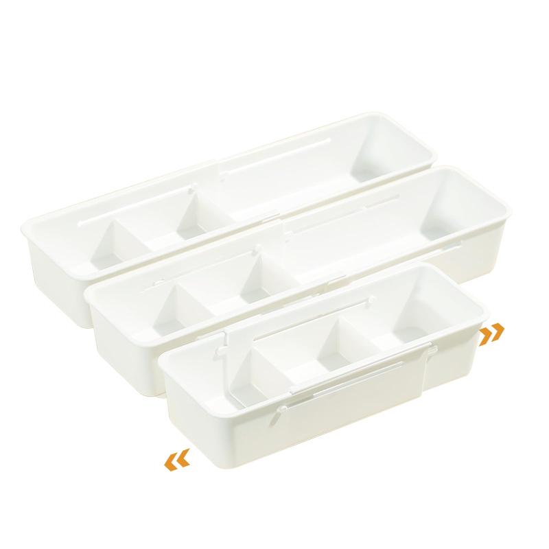 ママ倉 Mamakura 【3個セット】収納ボックス 伸縮式 小物収納 3個 ホワイト