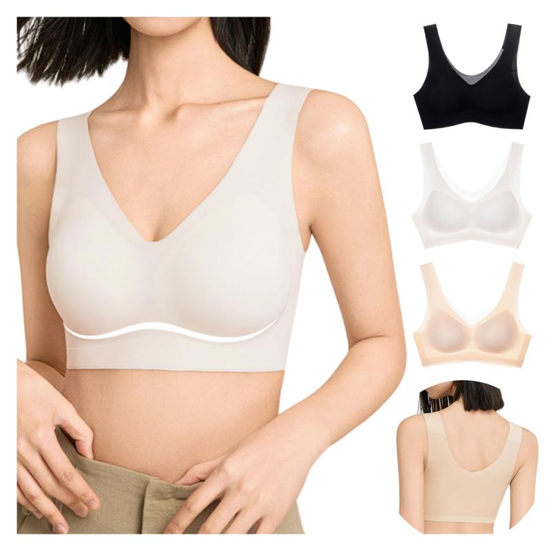 [ジアリメス] ノンワイヤーブラ ナイトブラ 3枚セット【肌を自由に呼吸さ・美胸美背】 シームレス 無縫製 超ソフト生地 脇高設計 通気性 着用可能昼も夜も 締付け感なし