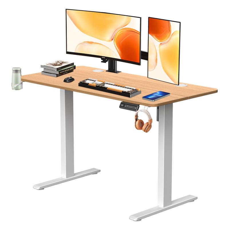 電動式昇降デスク 昇降式デスク 板幅120*奥行60cm スタンディングデスク キャスター付き 上下 ...