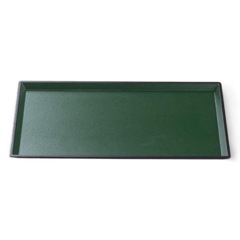 J-kitchens お盆 尺1 細長清流木目 トレー （ 盆 トレイ おぼん ） グリーン メタ普賢 滑らない 34cm ..