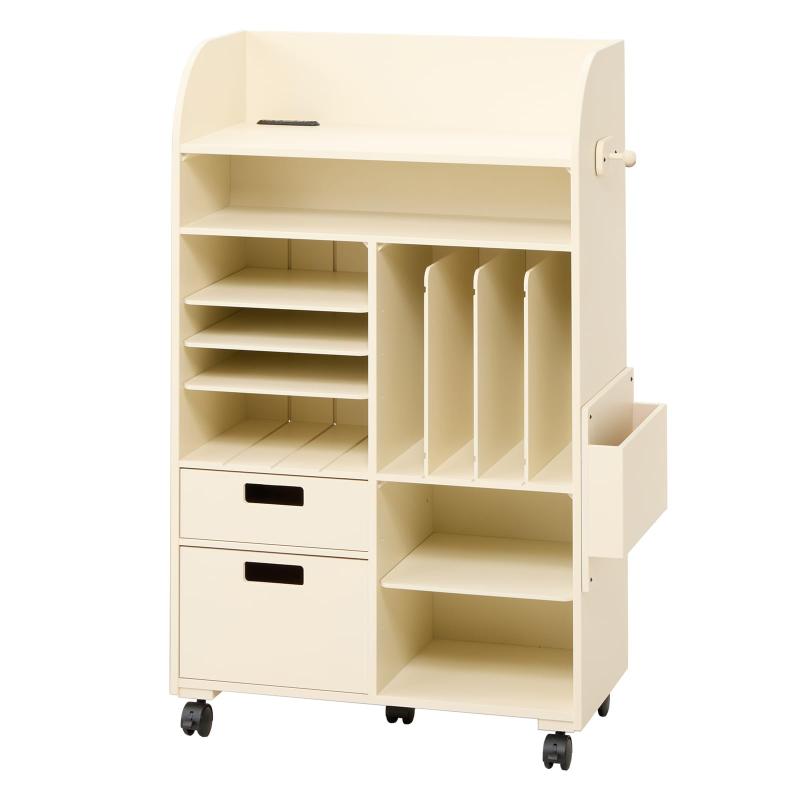 ランドセルラック フリス PC 学習端末用コンセント付き 棚板縦横自由 完成品 日本製 幅60x奥30x高さ97cm