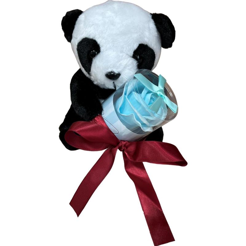 キューフラ(Q-FLA) ソープフラワー 入浴剤 パンダ エンジェル ぬいぐるみ セット ブルー 母の日 ギフト プレゼント 833076