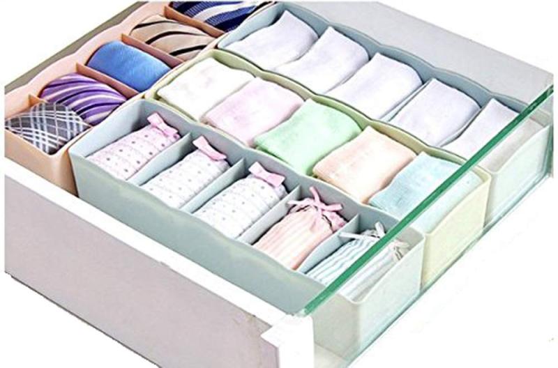 HJ プラスチック収納ボックス チェスト仕切り【下着 靴下 キャミソール 手袋 ハンカチ マスク ネクタイ等収納】小物入れ 雑貨収納ケース(3個セット)