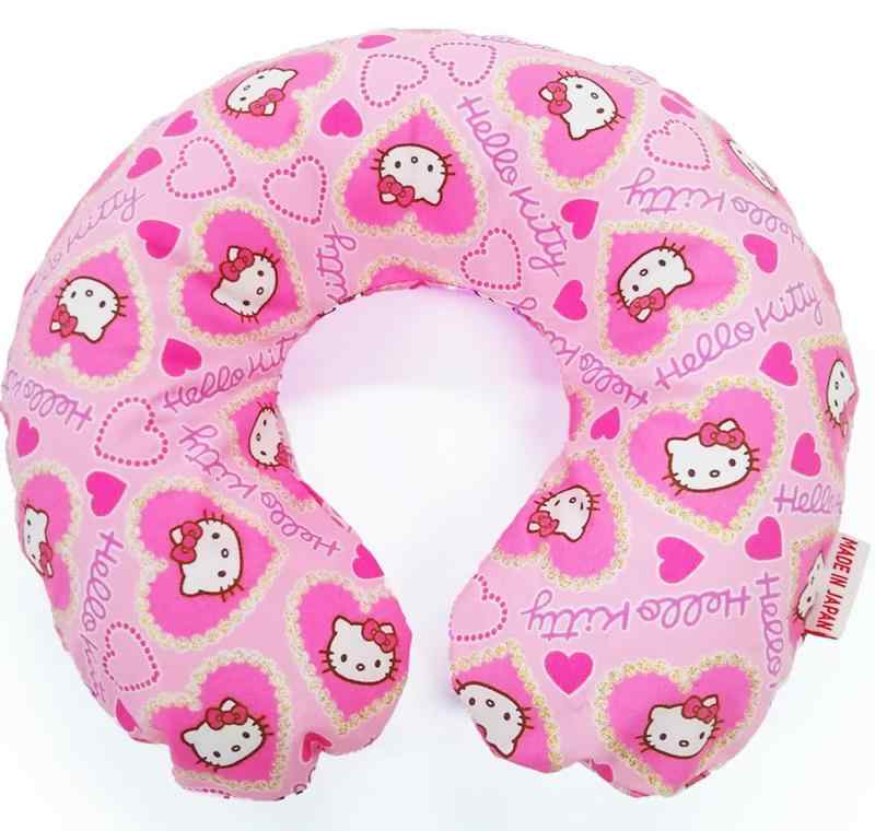 キティ ネックピロー エアー 女性 子供用 ミニサイズ 旅行用 空気枕 かわいい キャラクター ピンク 空..