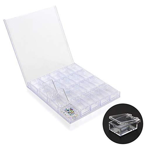 便利な独立型 20個 収納クリアケース デコやネイルパーツ、ラメ、ラインストーンやデコパーツ ジェルネ..
