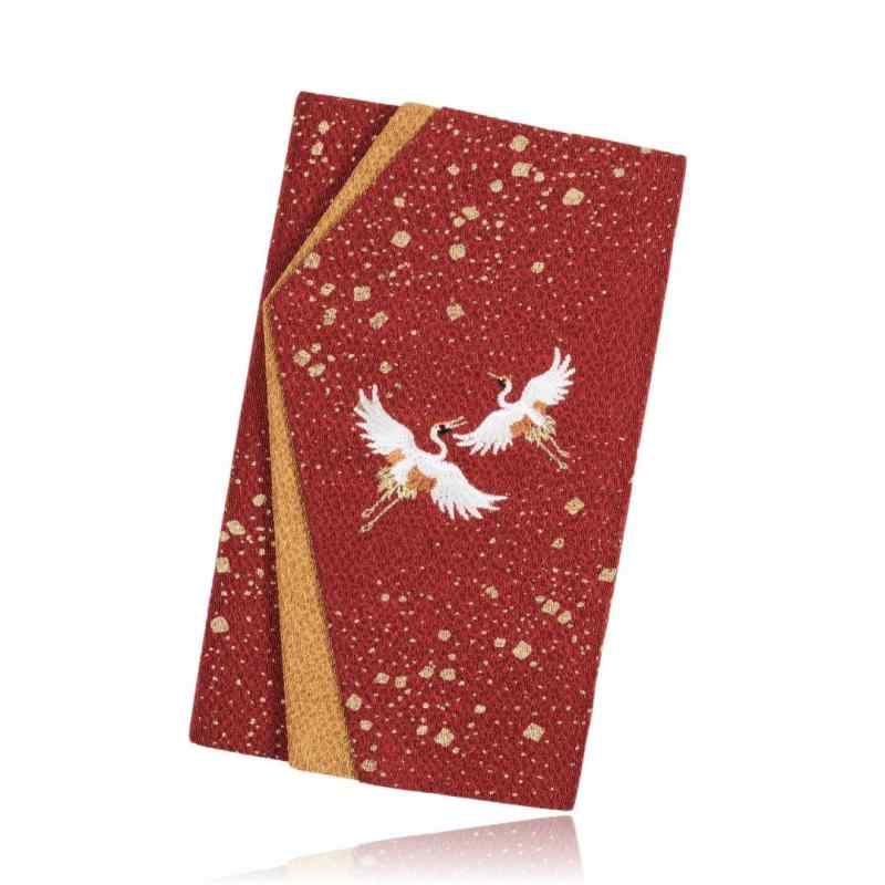 [和遊楽] ふくさ 袱紗 エンジ 慶事用 女性 結婚式 刺繍入 金封ふくさ 日本製